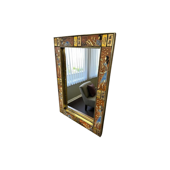 Vintage Keramieken Spiegel / Wandspiegel Knitter Dora 1