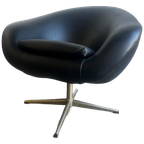 Vintage Zwarte Fauteuil / Eenzit Met Stervoet Jansson thumbnail 1