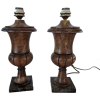 2 Marmeren Urnvormige Tafel Lampen Klassiek