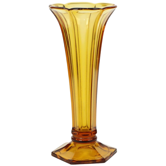 Luxval Vaas Amber Américain 1935 Val Saint Lambert Art Deco 1