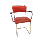 Vintage Stoel Industrieel Gispen Stijl Eetkamerstoel Chroom thumbnail 1