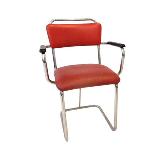 Vintage Stoel Industrieel Gispen Stijl Eetkamerstoel Chroom 1