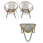 Vintage Rotan Lounge Set | Rohé Noordwolde | Fauteuils thumbnail 1