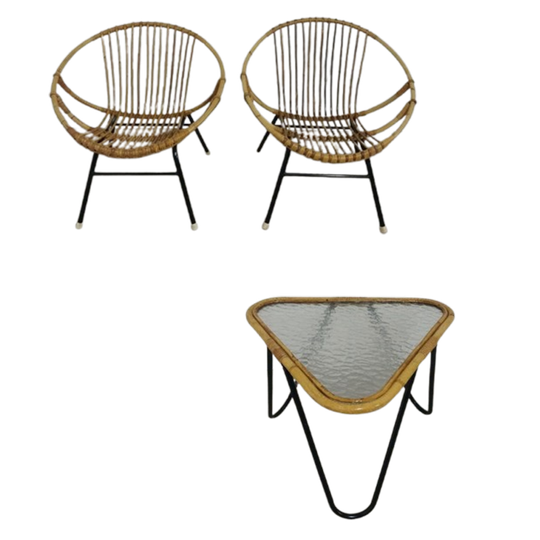 Vintage Rotan Lounge Set | Rohé Noordwolde | Fauteuils 1