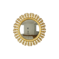 Xl Goudkleurige Zonnespiegel Sunburst Heksenoog Hars 60Cm