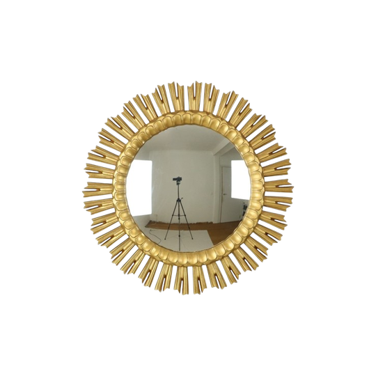 Xl Goudkleurige Zonnespiegel Sunburst Heksenoog Hars 60cm 1