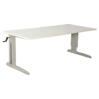 Markant Bureau, Wit Blad, 180 X 80 Cm, Hoogte Instelbaar Onderstel D.M.V. Handslinger