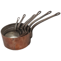 Vintage Franse Koperen Pannenset