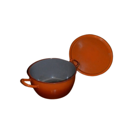 Geëmailleerde Soeppan Oranje Van Kleur 1