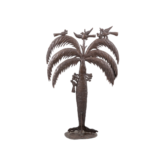 Mid-century Wrought Metal Palm Tree / Standbeeld / Beeld By Atelier Marolles 1