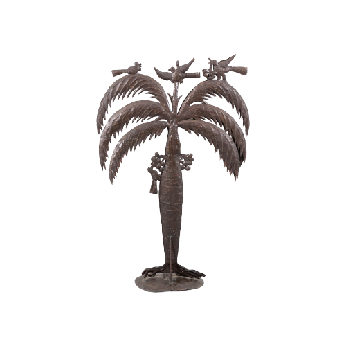 Mid-Century Wrought Metal Palm Tree / Standbeeld / Beeld By Atelier Marolles