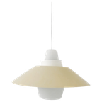 Vintage Hanglamp Jaren 60 Metaal Opaline Louis Kalff Stijl Retro thumbnail 1