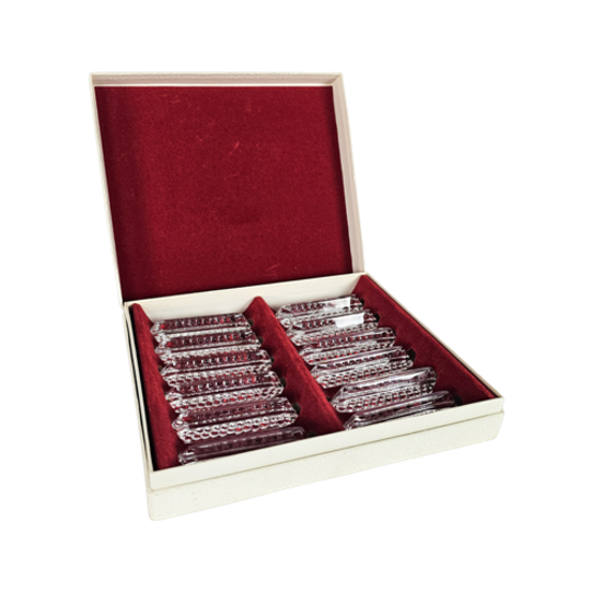 Glasfabriek Leerdam - 12 X Messenleggers - Originele Bewaardoos - Holland -2E Kwart 20E Eeuw 1