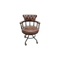 Showroommodel: Stoere Industriële Chesterfield Bureaustoel Vintage Bruin Captainchair