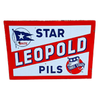 Xxl Dubbelzijdig Emaille Bord Star Leopold Pils🍺 thumbnail 1