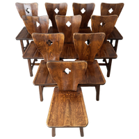 10x Vintage Brutalist Stoelen – Eik