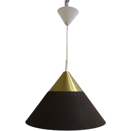 Vintage Metalen Hanglamp - Honsel Leuchten, Jaren, '70 Bruin, Goud | 01171