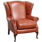 Elegante, Gladde En Comfortabele Engelse Chesterfield Oorfauteuil Van Rundleer thumbnail 1