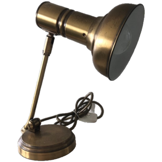 Vintage Metalen Bureaulamp Goudmessing Kleur 1