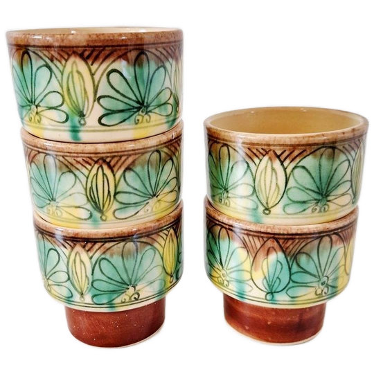 John Ruskin ?5 Antieke Mokjes Mokken Potjes Drinkbekers 1