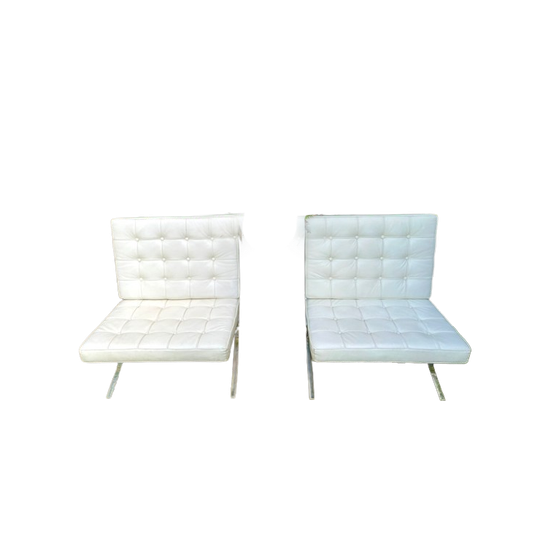 Barcelona Chairs White Set Van 2 1