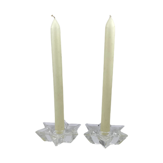 Set Glazen Kaarshouders Stervorm 10cm Doorsnee | Kerst 1