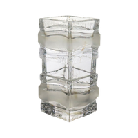 Vintage Glazen Glas Blokvaas 'Torget'