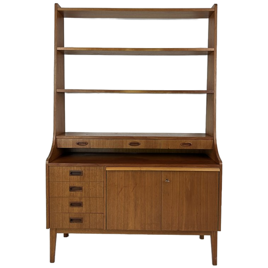 Scandinavisch Vintage Teak Fineren Boekenkast Finnsnes 1