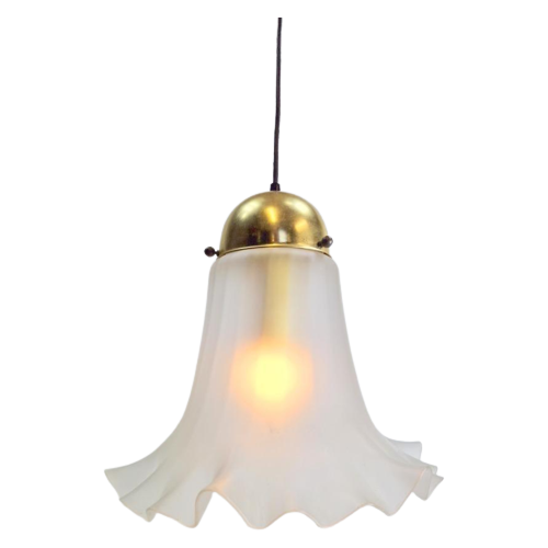 Vintage Peill & Putzler Hanglamp Glas Messing Mid Century 60
