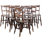Tijdloze Elegante Set Van 10 Antieke Engelse Oxford Eetkamer/ Keuken Stoelen thumbnail 1