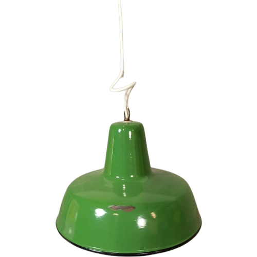 Vintage Emaille Industriële Hanglamp, Groen