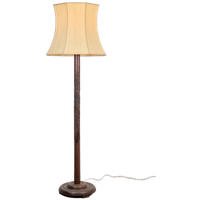 Vintage Oosters Gesneden Mahonie Vloerlamp Art Deco 1930