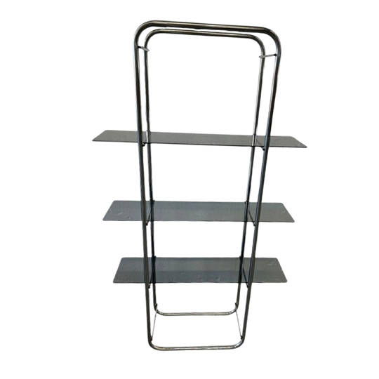 Vintage Staande Rek / Vitrine / Etagere In Chroom 1