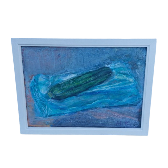 Origineel Acrylschilderij Op Canvas Met Ophangsysteem.blauw, Groen Schilderij 1
