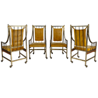 Unieke Set Eetkamer- En Loungestoelen In Mid-Century Stijl – Verguld, Gemaakt Tussen 1940-1948