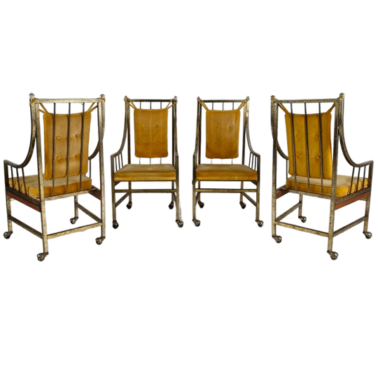 Unieke Set Eetkamer- En Loungestoelen In Mid-century Stijl – Verguld, Gemaakt Tussen 1940-1948 1