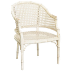 Gezellige Vintage Jaren 70 Design Stoel Van Jonathan Adler Gemaakt Van Riet En Bamboe thumbnail 1