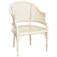 Gezellige Vintage Jaren 70 Design Stoel Van Jonathan Adler Gemaakt Van Riet En Bamboe