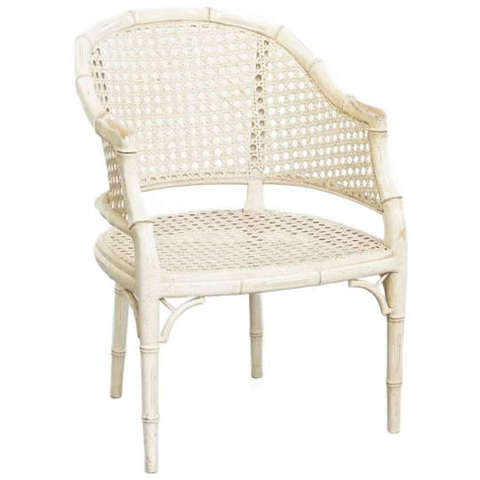 Gezellige Vintage Jaren 70 Design Stoel Van Jonathan Adler Gemaakt Van Riet En Bamboe 1