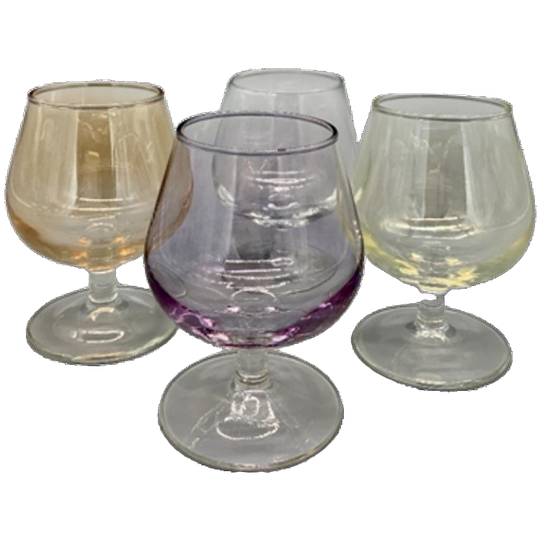 Set Cognac Glazen Gekleurd Parelmoer Glans 4 Stuks 1
