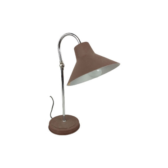 Vintage Herda Bureaulamp Bruin 1
