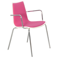 Frontseat Vergaderstoel, Paars / Wit, 4-Poot Onderstel