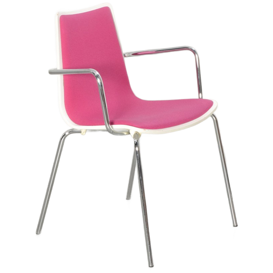 Frontseat Vergaderstoel, Paars / Wit, 4-poot Onderstel 1