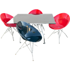 Kartell Glossy Dining Table With 4 Eros Chairs thumbnail 1