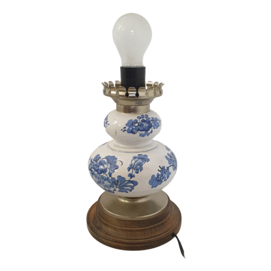 Olielamp Op Elektra Met Blauw Buikje 1