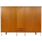 Grote Vintage 5-deurs Teak Kledingkast In Italiaanse Stijl, 1960s thumbnail 1