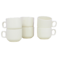 Set X6 Beige Glanzende Koffiekopjes