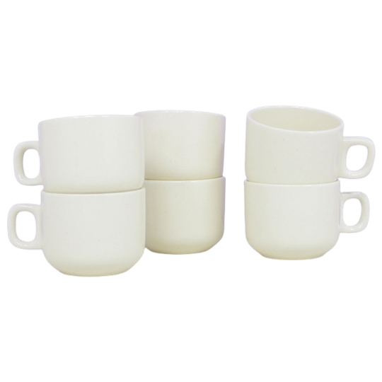 Set X6 Beige Glanzende Koffiekopjes 1