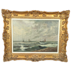 Schilderij - Schepen In De Storm thumbnail 1