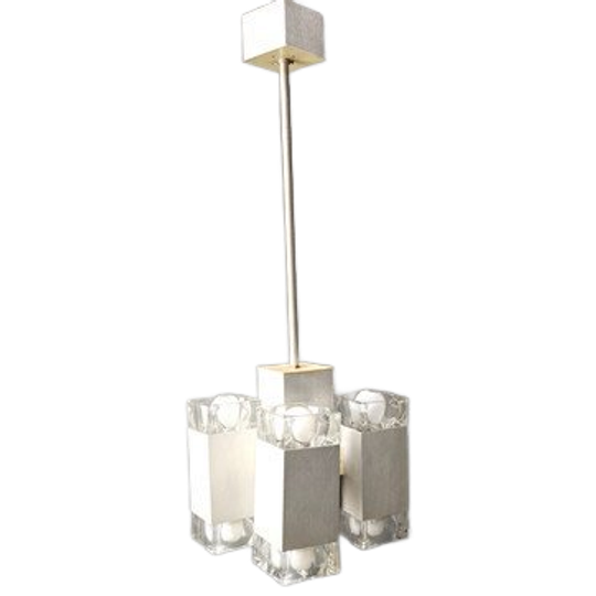 Vintage Italian Cubic Chandelier By Gaetano Sciolari, 1970s 1
